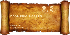Mantuano Rozita névjegykártya